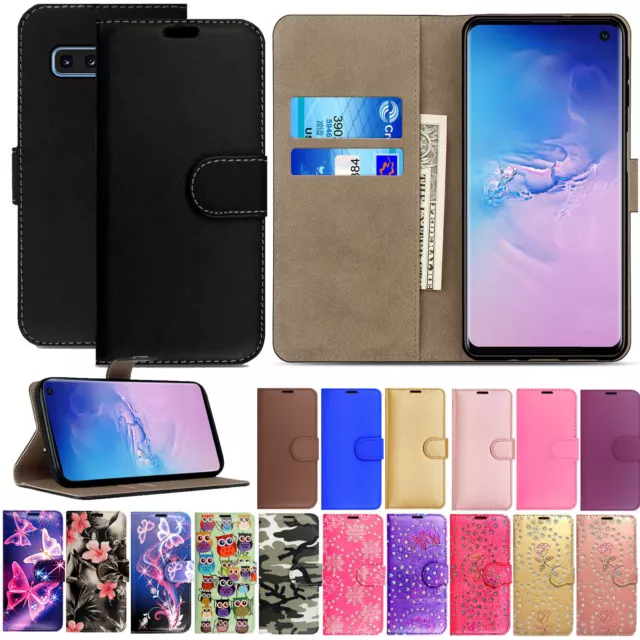 For Samsung S10 S10e Plus Lite Shockproof Flip Leather Wallet Case Cover Stand