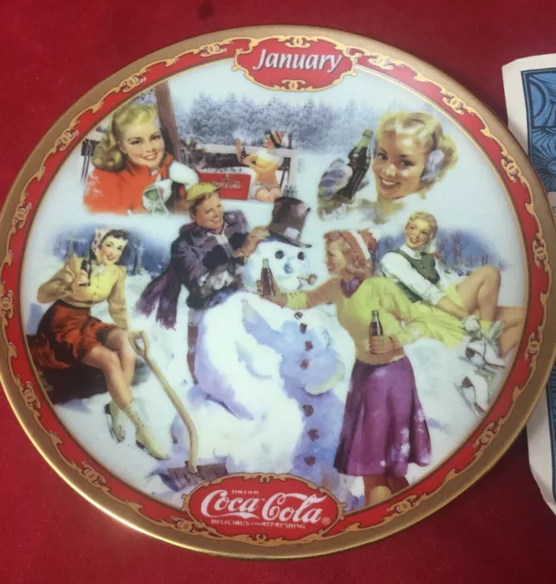 Coca Cola Days Calendar Collectors Plate By Bradford Exchange 1999 January 2