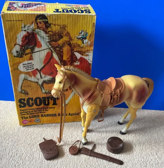 Marx Gabriel vintage Lone Ranger SCOUT HORSE Tonto action figure + extra items