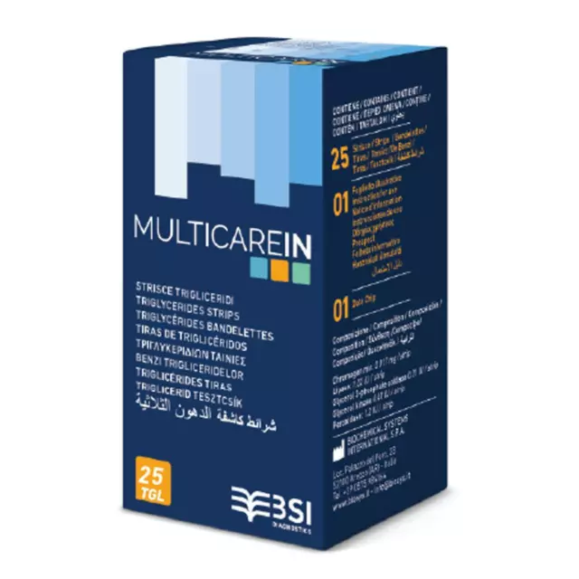 Multicare-In Trigliceridi Elettrodo Strisce Test (25 Pk)