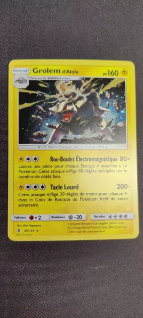 Pokemon GROLEM Card by Alola 42/145 Holo Sun & Moon 2 SL2 FR NEW