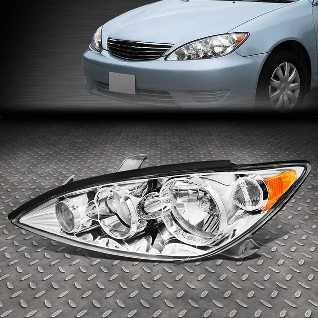 Chrome Housing Amber Corner Headlight Replacement Set For 2002-2004 Toyota Camry - Pair