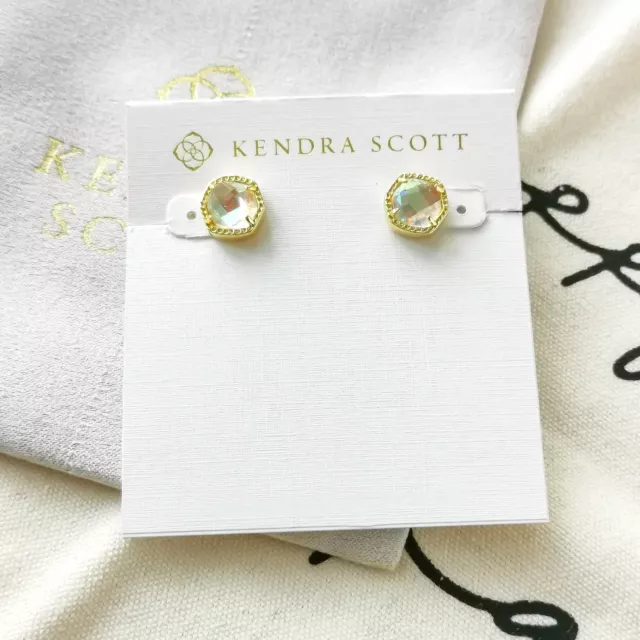 Kendra Scott Stud Earrings - Davie Dichroic Glass Gold