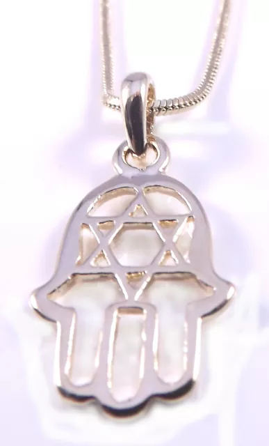 Star Of David Magen Hamsa Hand Of Fatima Evil Eye Necklace Pendant Kabbalah Gold