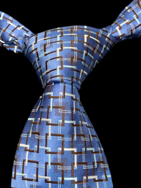 ERMENEGILDO ZEGNA TIE Luxury Blue Squares Silk Necktie $99.00 - PicClick