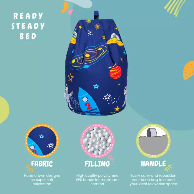 Ready Steady Bed Space Boy Childrens Character Bean Bag Chair Playroom Beanbag 3