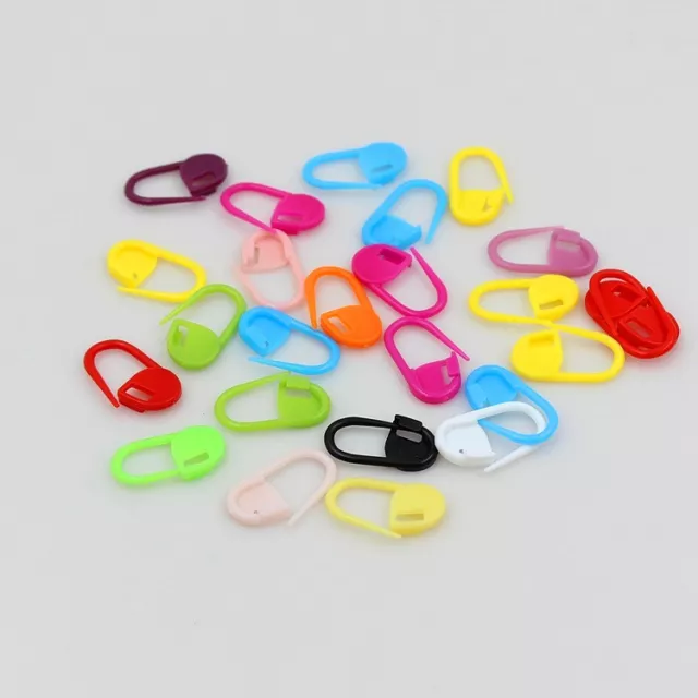 Plastic Locking Needle Stitch Holders Markers For Crochet Knitting Craft Clip