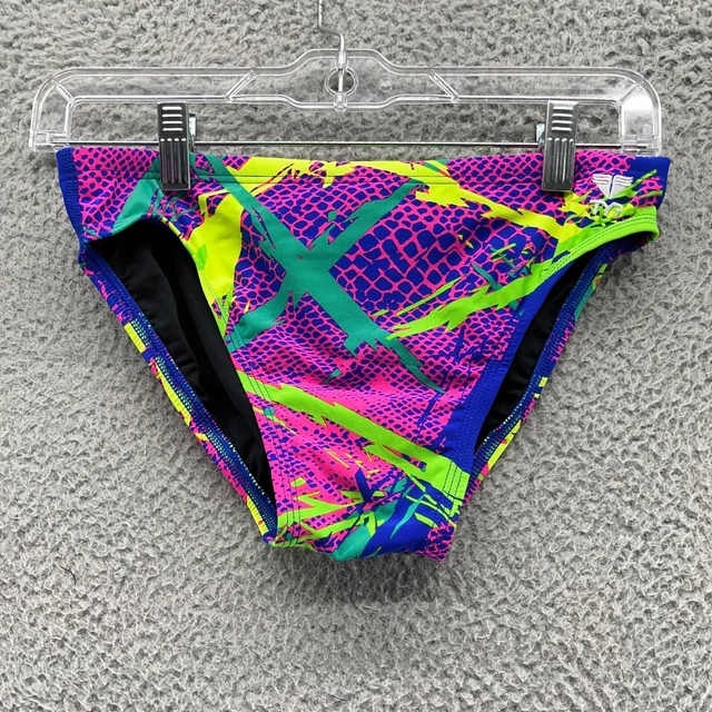 TYR Swimwear Mens 32 Multicolor Drawstring Racer Briefs NWOT