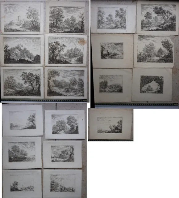 19 x Christian Ludwig von Hagedorn original Radierung 1744 Sammlung Radierungen