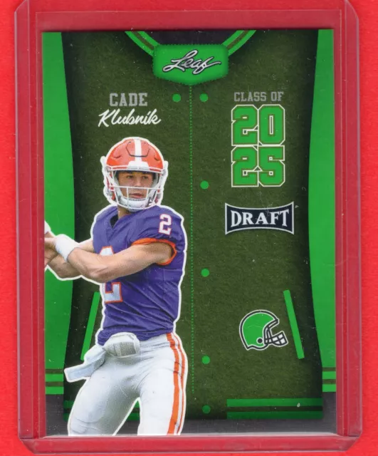 CADE KLUBNIK 2023 Leaf Draft Class of 2024 Green Parallel 82 Clemson