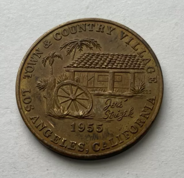 Town & Country Village Los Angeles California 1955 32mm Brass Token TC-370868