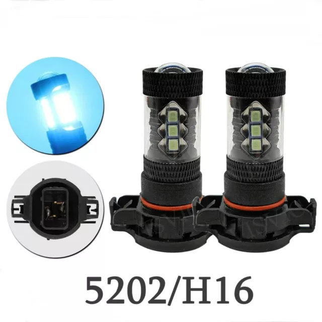 5202 Ice Blue LED Fog Lights Driving Bulbs For Chevy Tahoe 2007 2008 2009-2015