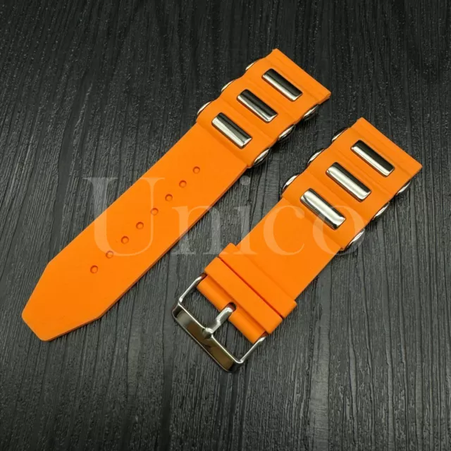 Orange Rubber Bullets Watch Band Strap Fits for Invicta Pro Diver 6981 6983 6984