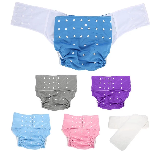 Washable Adult Pocket Nappy Cover Adjustable Reusable Diaper Cloth Dark Blue US