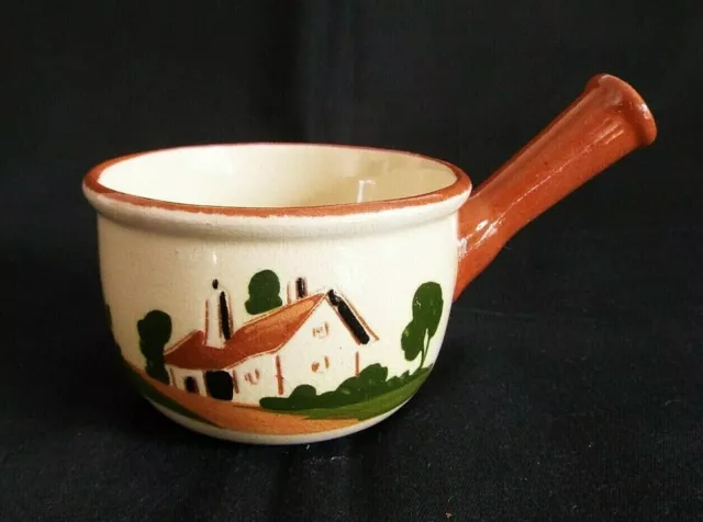 Torquay Ware Watcombe  Motto Saucepan Handle Pot - Don't Worry It May Never Hap