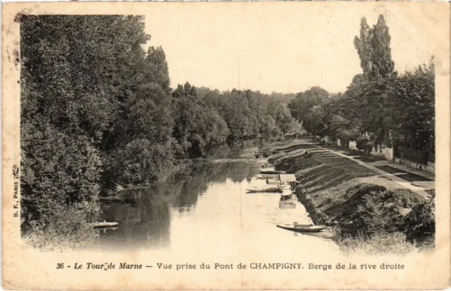 CPA CHAMPIGNY-sur-MARNE Vue prise du Pont - Berge de la Rive Droite (1351991)