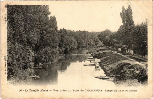 CPA CHAMPIGNY-sur-MARNE Vue prise du Pont - Berge de la Rive Droite (1351991)