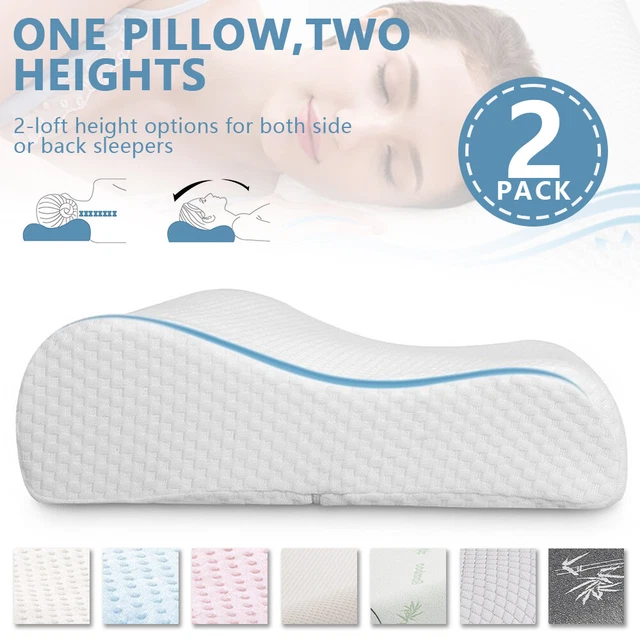 2 Pack Memory Foam Pillow Sleeping Contour Pillows Neck Support Orthopedic Soft