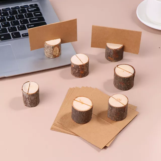 10pcs Rustic Wedding Decoration Wooden Place Card Holders Stand Card Clip Holder