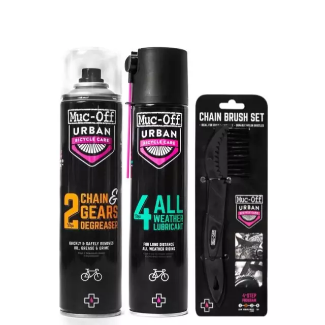 Complete Bike Care Kit Muc-Off Degreaser, All-Weather Lubricant, Chain Brush