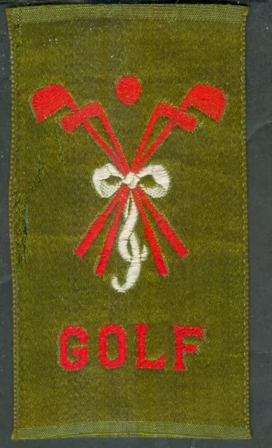 1915 GOLF Tobacco Silk SC12  CLUBS and Antique BALL Canadian ITC Card Green