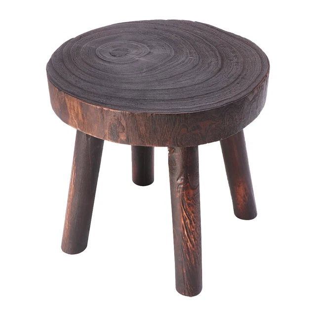 Small Round Shape Step Ladder Non Slip Kids Adults Home Wooden Stool Bathroom