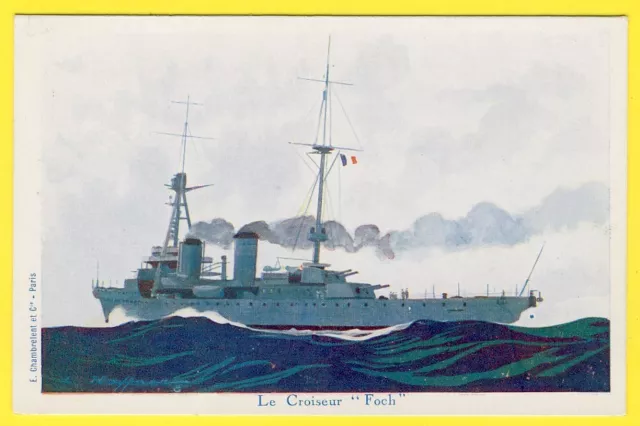 cpa ILLUSTRATEUR L. HAFFNER Le CROISEUR " FOCH " Ligue Maritime et Coloniale