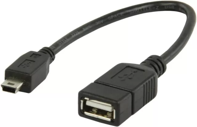 USB 2.0 Mini 5P Type B Cable Male Host to USB Female OTG Adapter Android Tablet