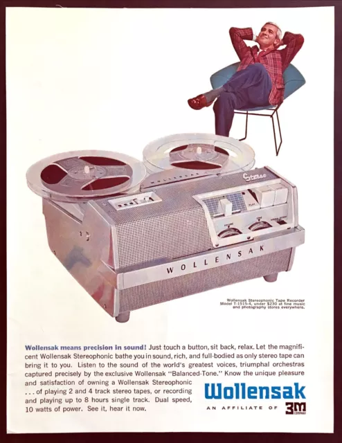 1962 Wollensak Stereophonic Tape Recorder Model T-1515-4 photo vintage print ad