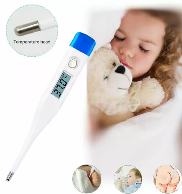 Digital LCD Thermometer Medical Baby Adult Fever Kids Safe Ear Mouth Fahrenheit 2