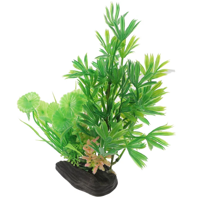 Set Decorazione Acquario 9 Pezzi - Piante Finte E Grotta In Resina - Per Pesciolini E Ambiente Subacqueo - Foto 4