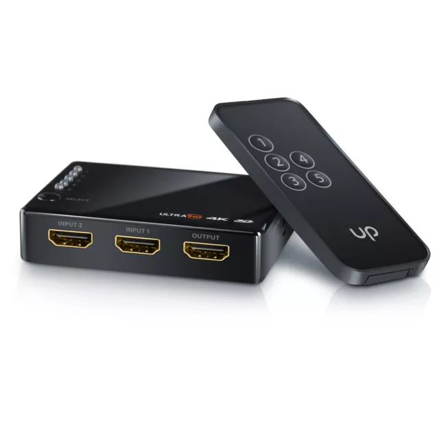 UHD 5-Port HDMI Umschalter mit Fernbedienung | 4K Ultra HD HDMI Switch Uplink