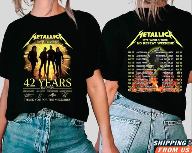 WORLD METALLICA TOUR 20232024 TShirt Dates 2side Tee Fullsizes