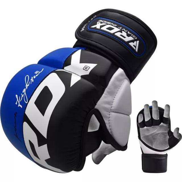 RDX T6 Entraînement MMA Gants de Grappling 7oz Bleu L - RDX - GGR-T6U-L+