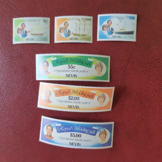 Briefmarken Nevis, Mi. 60A-65A, postfrisch, Lady Diana, Prinz Charles