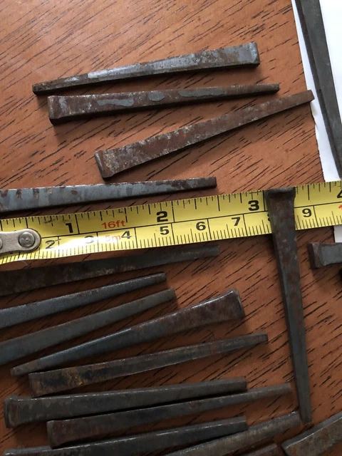 28 Used Square Head Nails With Patina Iron/steel 2-1/2”- FREE SHIPPING! 2