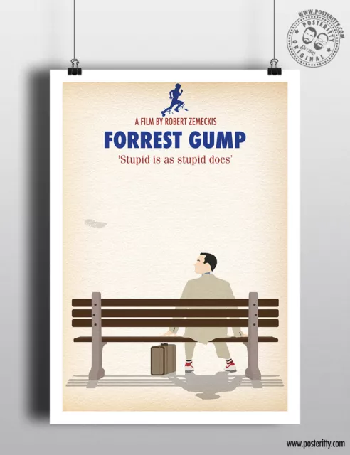 FORREST GUMP - Minimalist Movie Poster by Posteritty Minimal Print Hanks Bubba