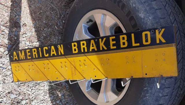 Vtg Original American Brakeblok  Belts Metal Gas Station Display Rack Sign .