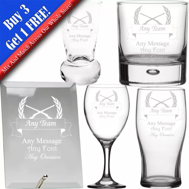 Personalised Engraved Sports Award Shooting Trophy, Various Glasses, Gift Boxed