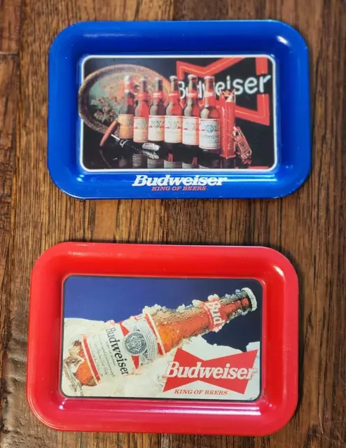 Budweiser King of Beers Anheuser Busch vintage tip tray metal 1996 2 tin