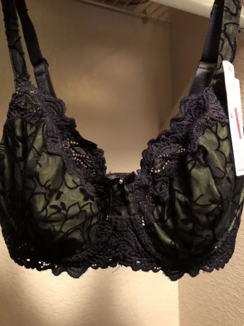 New Ex M&S Black Plunge Bra Sizes 34C, 34D, 36B Embroidered Padded  Underwired