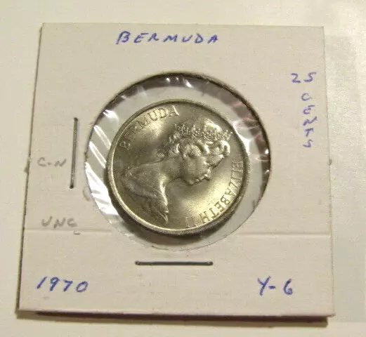 Bermuda 1970 25 Cents unc Coin