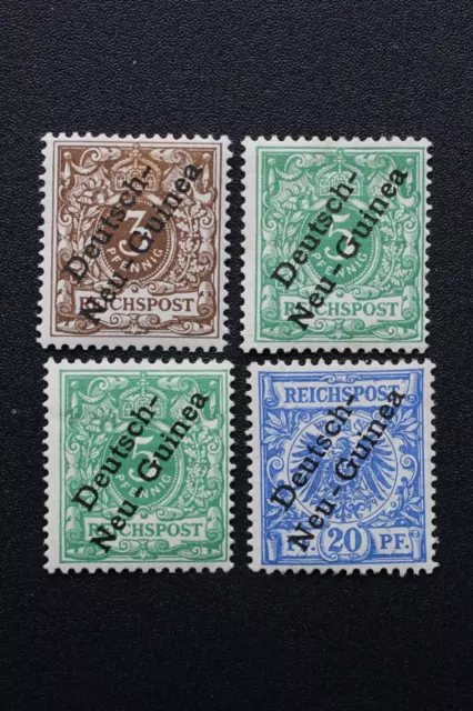 DT KOLONIEN NEUGUINEA "KRONE ADLER" MI Nr. 1, 2 (2x) 4 UNGEBRAUCHT MIT FALZ