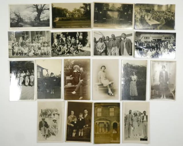 Job Lot 18 Postcards c1900s-30s Real Photo. Portraits. Large groups. Sandringham