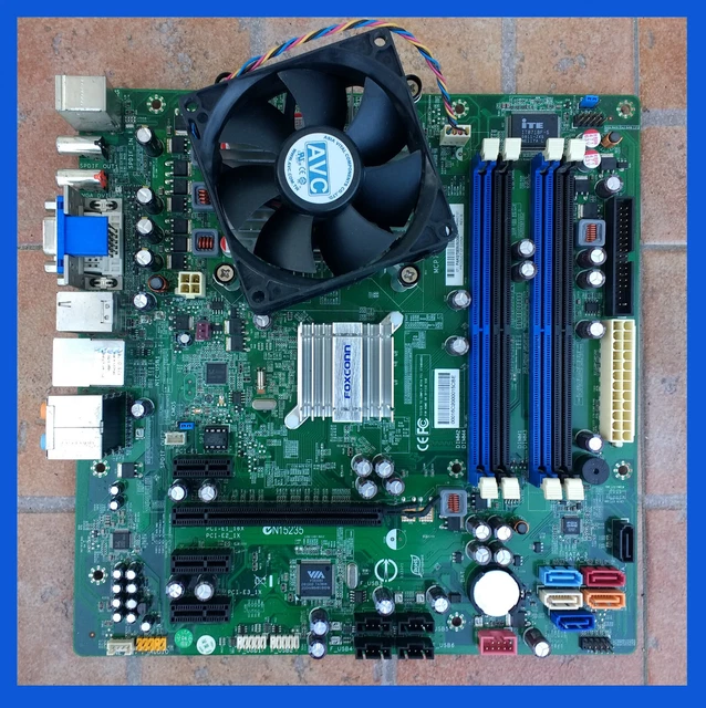 SCHEDA MADRE SOCKET Lga 775 Hp Oem (Foxconn Mcp7Am04H1) + Cpu + Back