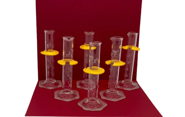 6 Kimble 20030-25 Kimax 25ml Safe-Gard Glass Graduated Cylinders (6 in box)
