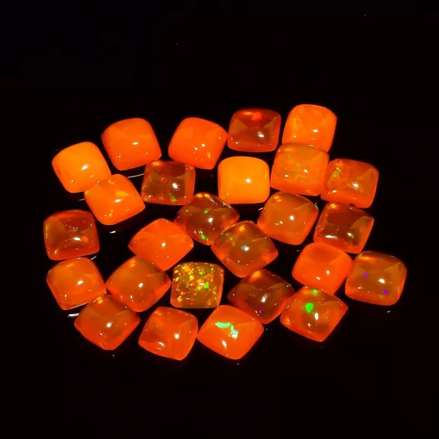 Opale éthiopienne orange cabochon carré pierres précieuses en vrac Lot...