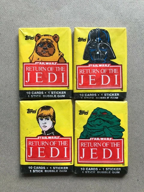 Lot 4 packs 1983 Topps Return Of The Jedi Star Wars