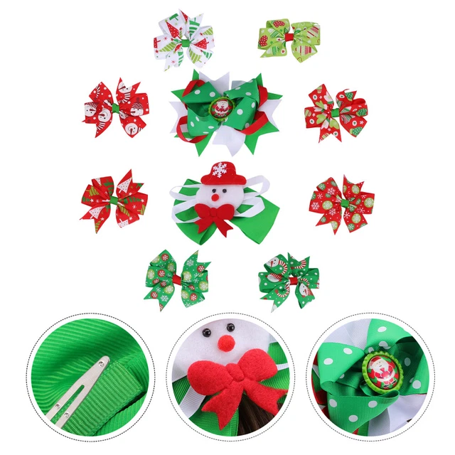 20 Pcs Stoff Band Beugt Barrettes Urlaub Haar Bögen Weihnachten Stirnbänder 5