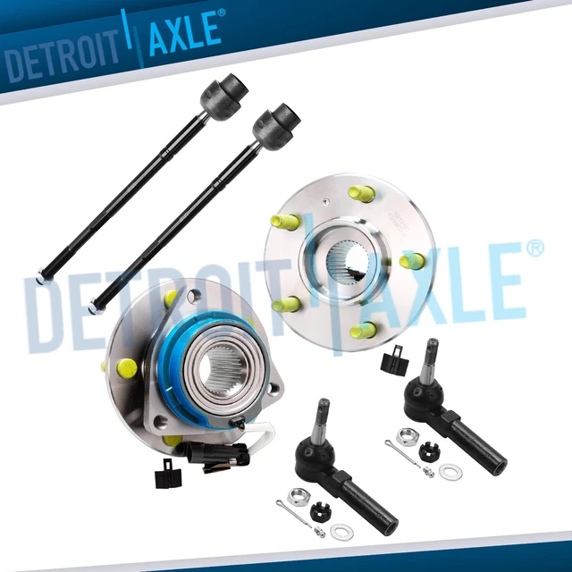 6PC FRONT WHEEL Hub Bearings Tie Rod Kit for 200409 Chevy Impala